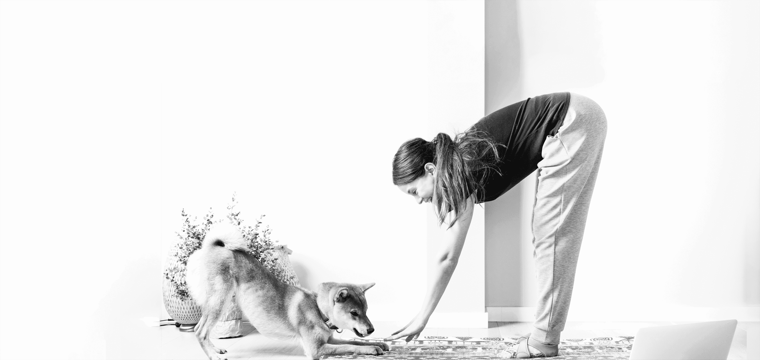 Yoga teacher in a pose
